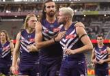Cam McCarthy's death made it an emotional night for his old teammates at the Dockers. (Richard Wainwright/AAP PHOTOS)