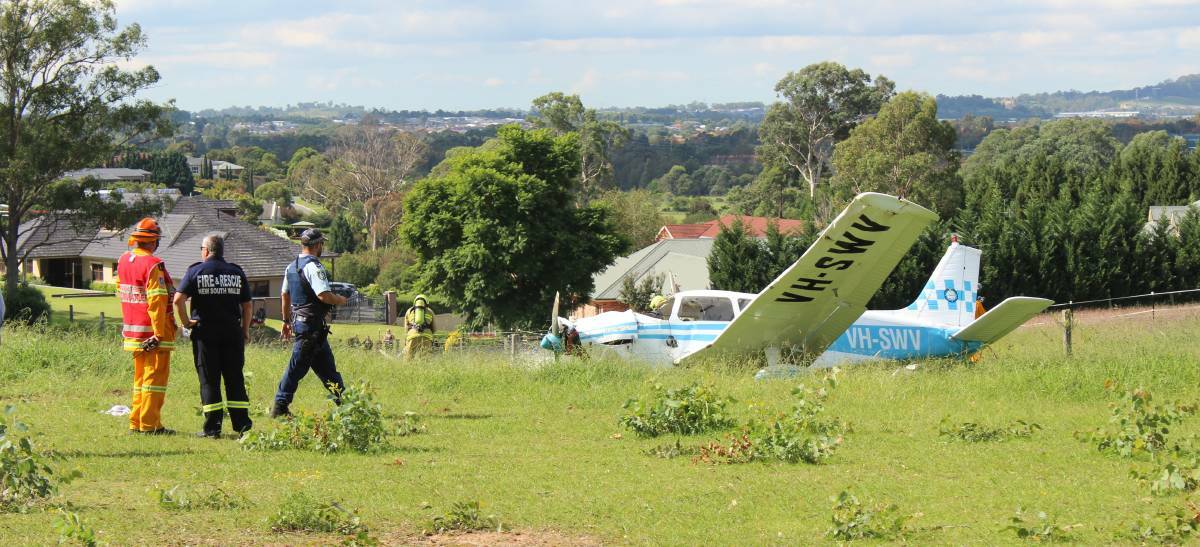 A light plane crashed into a backyard in Kirkham, seriously injuring two people. Pictures: Ashleigh Tullis