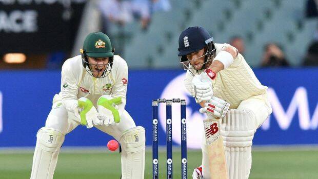 Tim Paine and Joe Root clashed in the final session. Photo: AAP