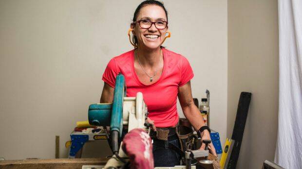 Carpenter and joiner Flavia Teixeira says women should be encouraged to take up a trade. Photo: Dominic Lorrimer