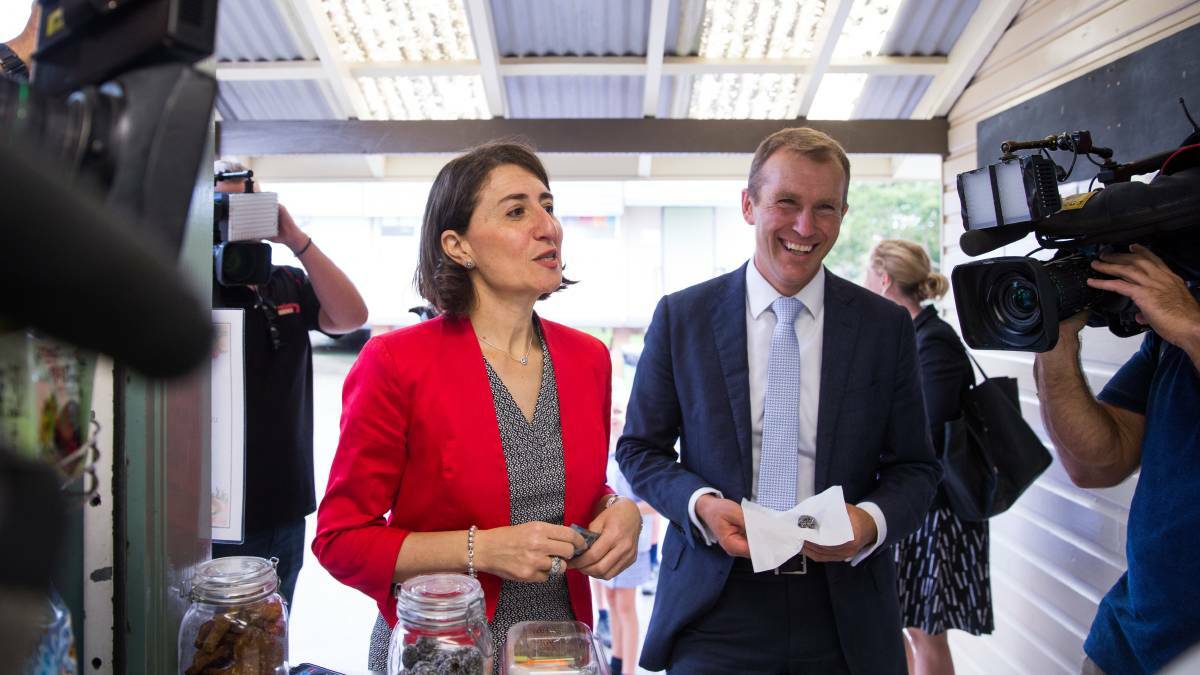 Premier Gladys Berejiklian and Education Minister Rob Stokes unveiled $2.2 billion in new funding for school infrastructure projects in the lead up to Tuesday's state budget. Picture: Edwina Pickles