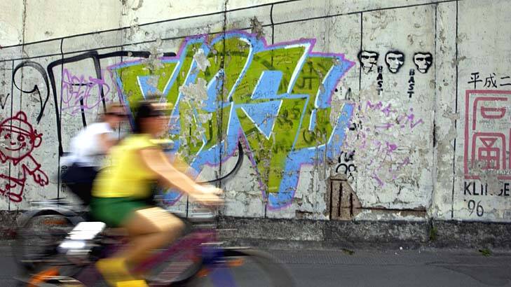 Graffiti streets makes Berlin a great city to explore on bicycles. Photo: Kristjan Porm