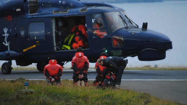 Sea Shepherd activists being arrested for obstructing a whale hunt in the Faroe Islands.   Photo: Sea Shepherd.