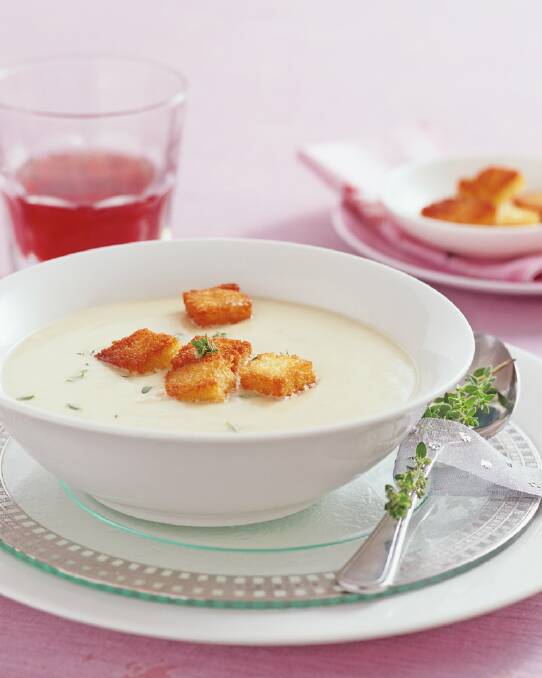 Stilton soup <a href="http://www.goodfood.com.au/good-food/cook/recipe/stilton-soup-20131101-2wp9q.html"><b>(recipe here).</b></a>