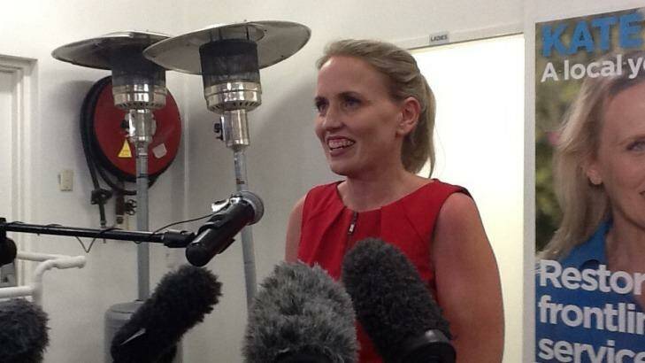 Labor's Kate Jones claims victory in Ashgrove. Photo: Kristian Silva