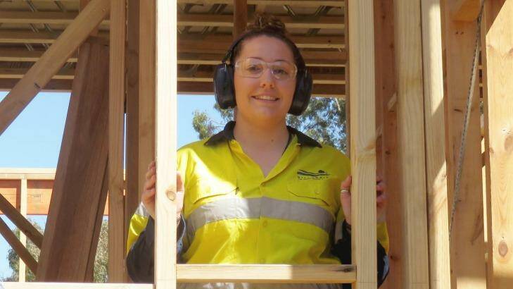 Hands-on person: Laura Troietto is doing a carpentry apprenticeship at Nillumbik Shire Council.