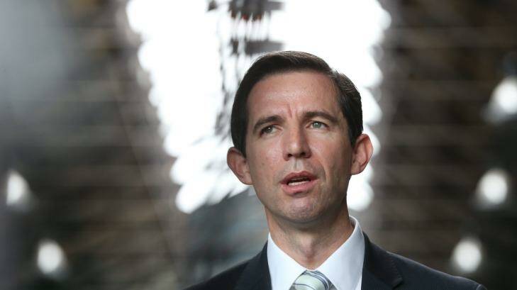 Education Minister Simon Birmingham says VET-FEE HELP will go down in history as one of the great policy failures. Photo: Louise Kennerley