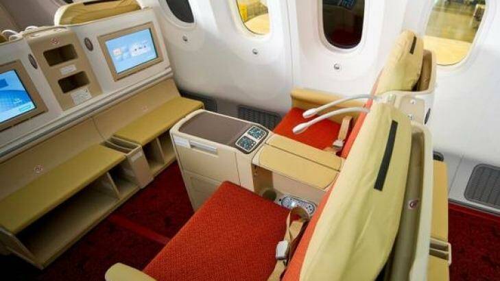 Great food and a comfortable bed are available on Air India Dreamliner business class.