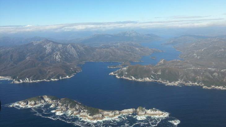 A birdseye view of south-west Tasmania, where the devil droppings were found. Photo: Carolyn Hogg