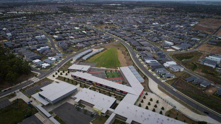 Aerial view of The Ponds High School in Sydney??????s west which was only built in 2015 but is already at capacity. This year, more than 300 students will start at the school and it doesn't even have year 11 and 12 classes yet. 10th January 2018, Photo: Wolter Peeters, The Sydney Morning Herald. 
