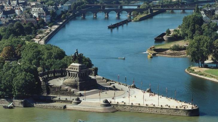 Spectacular: The meeting of the Rhine and Moselle rivers at Cologne. Photo: German National Tourist Office