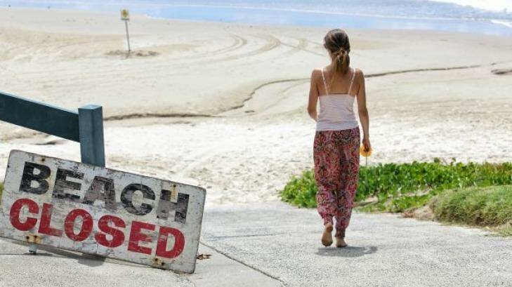 Lennox Head beach was closed after a fatal shark attack in February. Photo: Natalie Grono