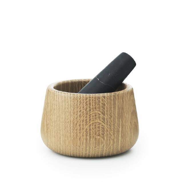 Well pounded: Pound the pesto with this bang-on-trend mortar  and pestle. $150. top3.com.au Photo: Jeppe Sorensen