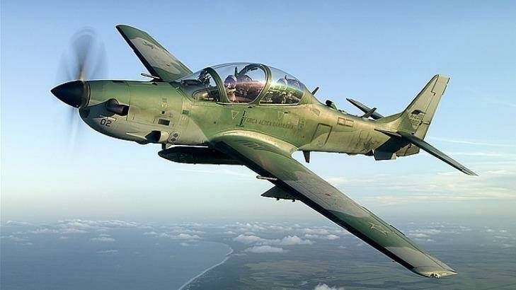 A Super Tucano aircraft made by Brazilian Embraer and used by several nations. Photo: Embraer