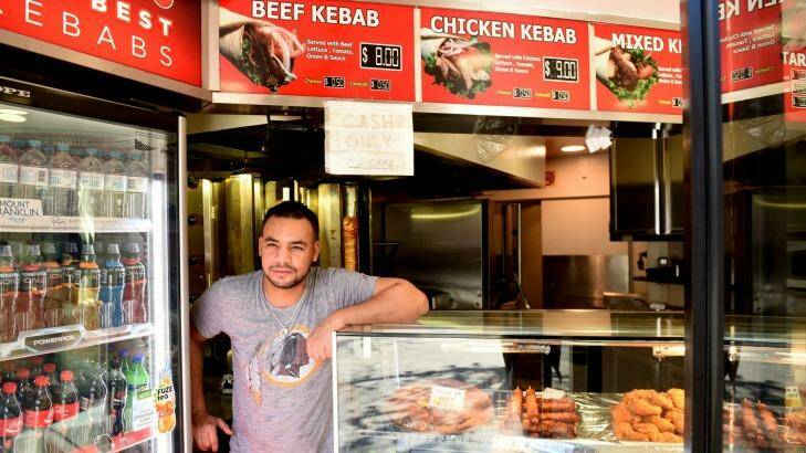 Medo Salem  from The Best Kebab says his business is suffering due to the lockout laws. Photo: Steven Siewert