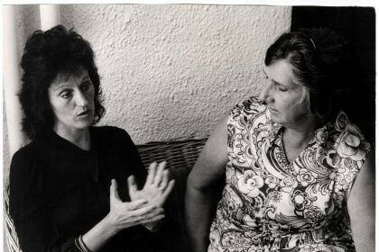 Margaret Whitlam and Germaine Greer at The Lodge in Canberra on 18 December 1972