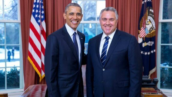 Ambassador Joe Hockey presents his credentials to President Barack Obama. Photo: Embassy of Australia
