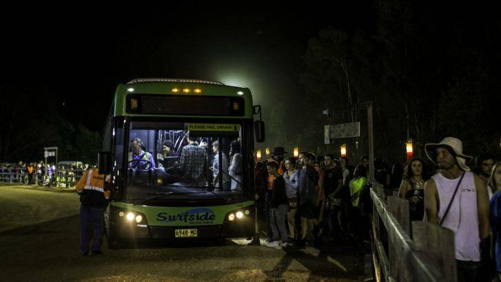 Transport chaos as bus queues affected thousands at Splendour in the Grass. Photo: Rachel Murdolo