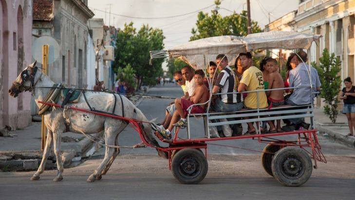 A horse carriage taxi in Cienfuegos, Cuba.