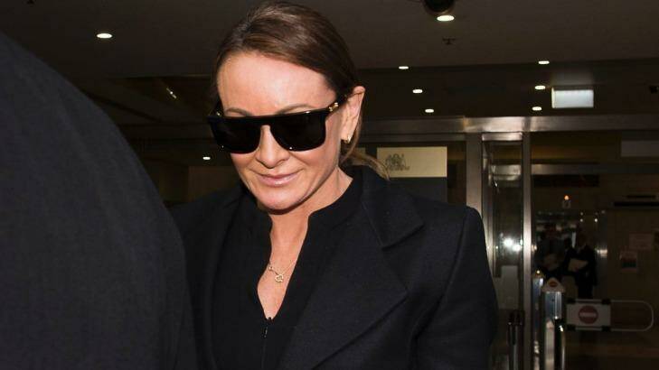 Michelle Bridges leaves Downing Centre Court earlier this month Photo: Christopher Pearce