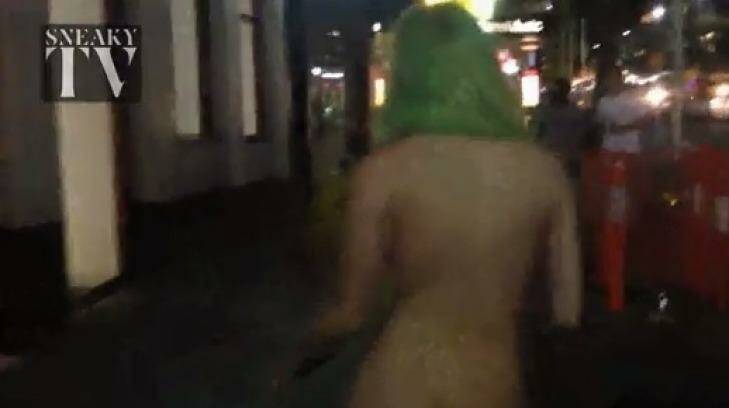 'She wanted to tick it off her bucket list': Gabi Grecko walks nude on Swanston Street. Photo: www.sneakymag.com