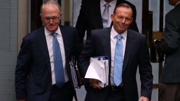 Prime Minister Tony Abbott and Communications Minister Malcolm Turnbull. Photo: Andrew Meares