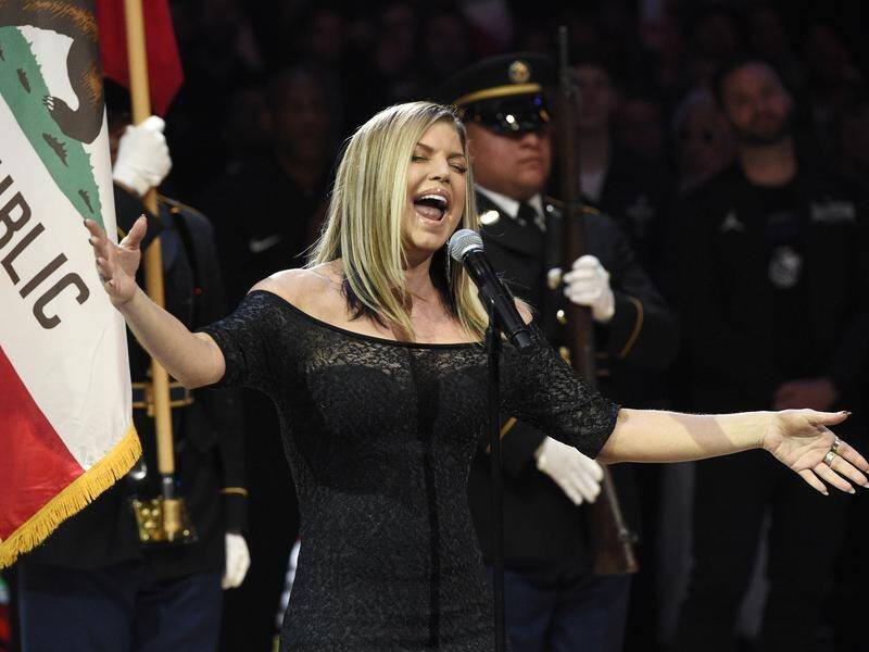 Fergie has been derided for her performance of the US national anthem at a basketball game.