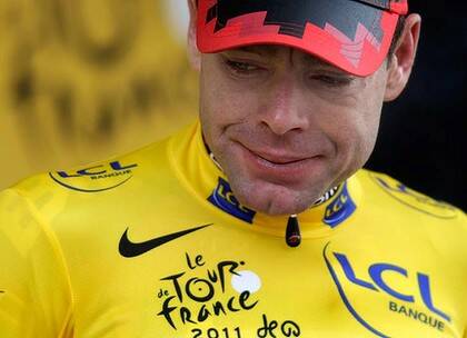 A feat likened to Australia's America's Cup win … an emotional tour winner-in-waiting, Cadel Evans takes to the podium at the end of the tour's 20th stage.