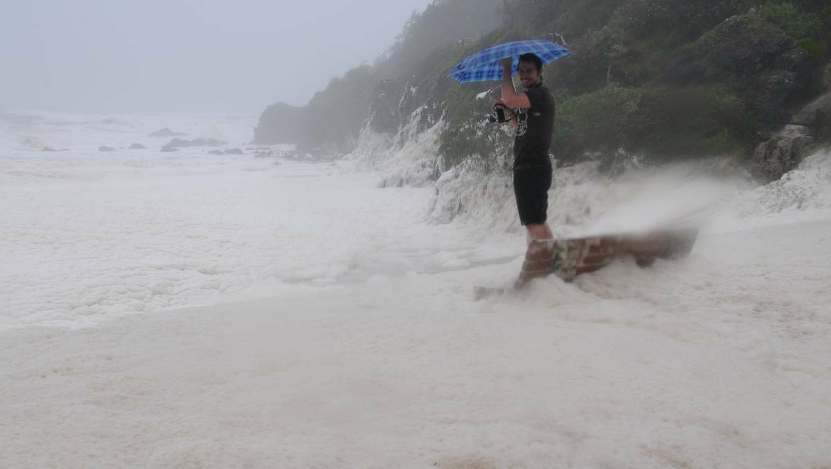 Port Macquarie's wild weather inundates the coast with sea foam. Photo: Port Macquarie News