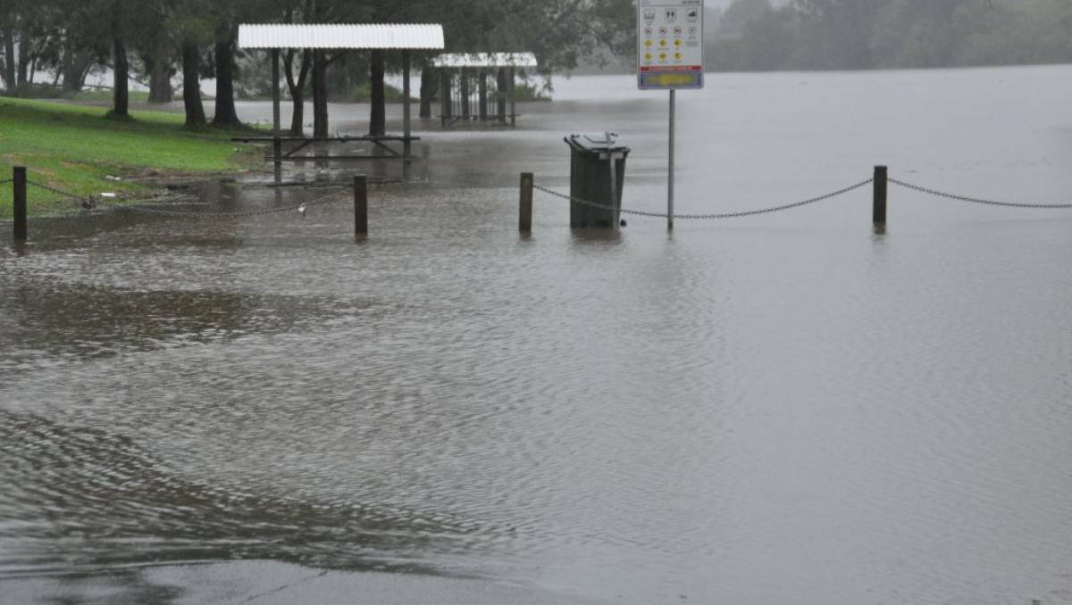 Some snapshots of the heavy rainfall in and around Wauchope. Pics were taken at around 7.30am on Tuesday. Photo: Wauchope Gazette