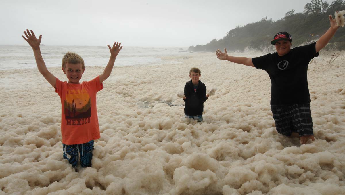 Port Macquarie's wild weather inundates the coast with sea foam. Photo: Port Macquarie News
