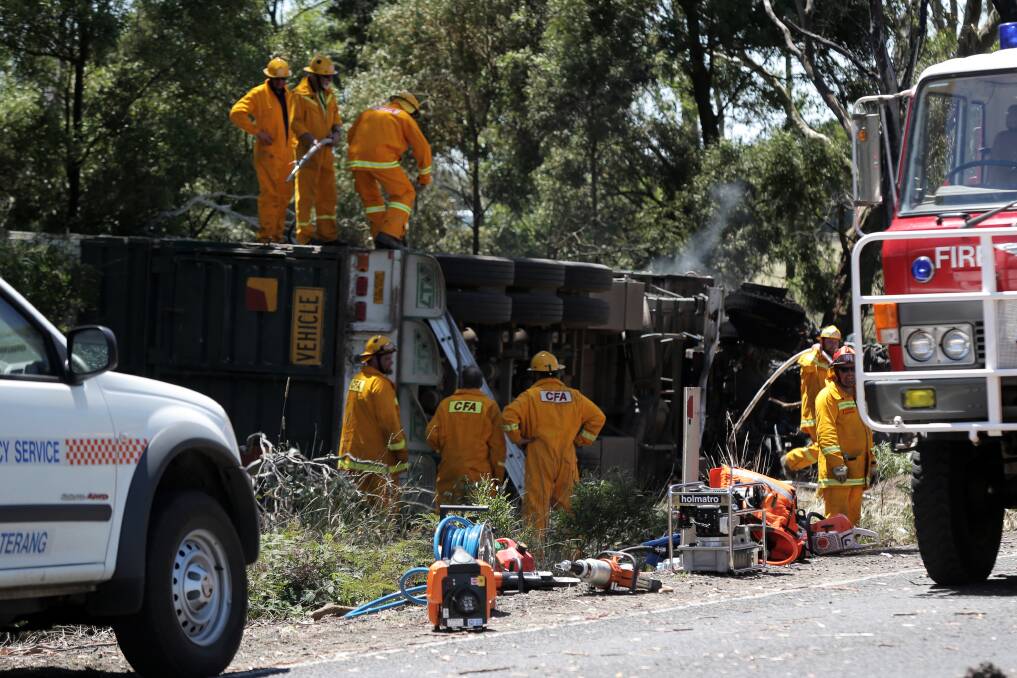 A man died after his stock truck crashed and caught fire in Ecklin South.