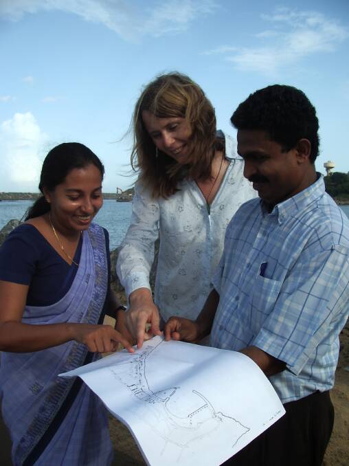 Ms Donovan working with a team in Sri Lanka.