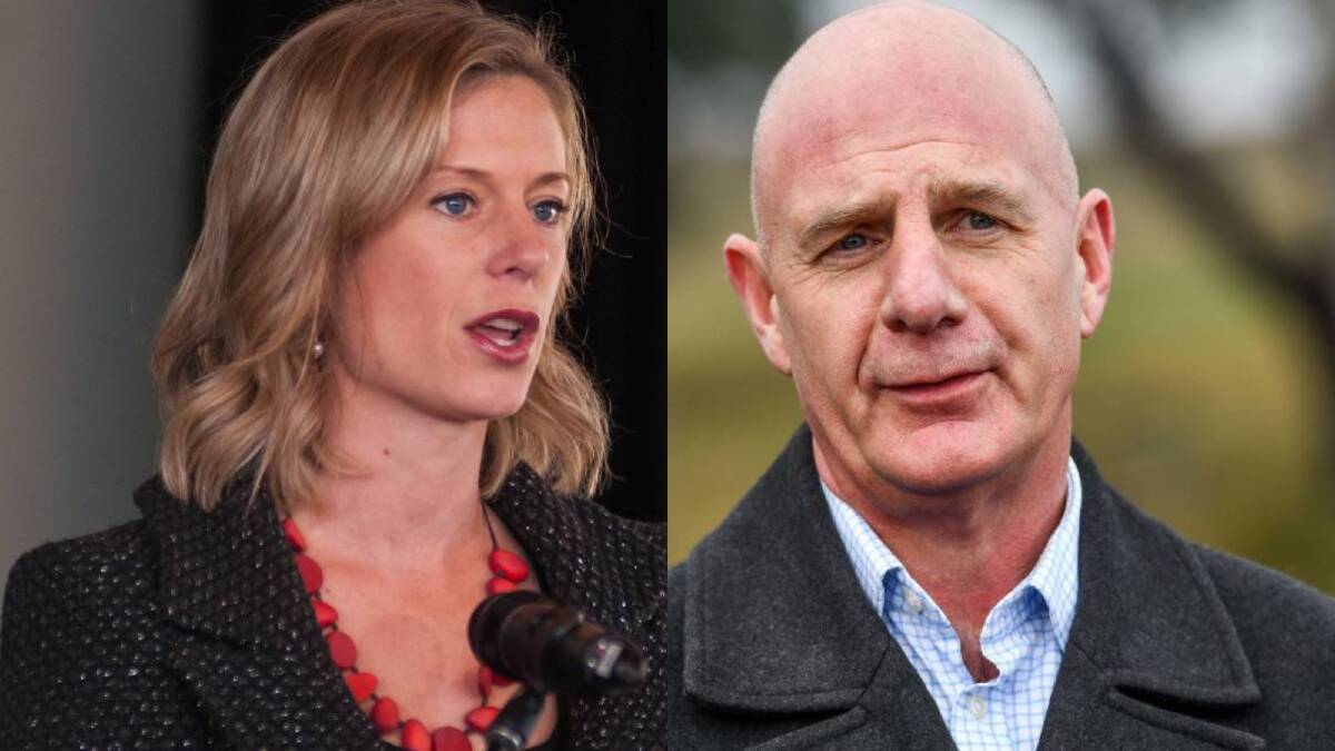Labor leader Rebecca White and Premier Peter Gutwein