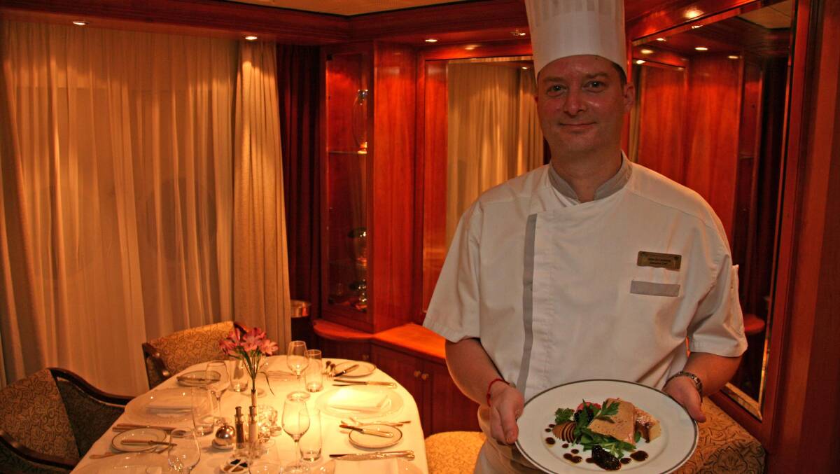 Gilles de Cambourg … works long and tirelessly with his team to present passengers with three extraordinary meals a day. 