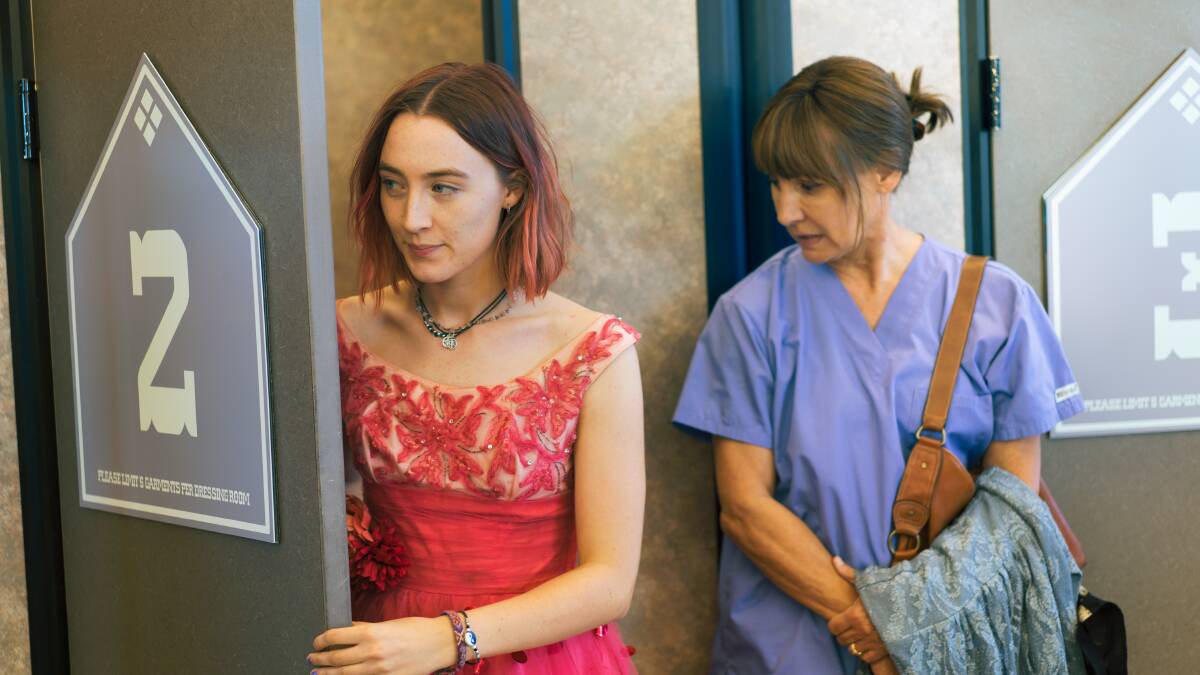 This image released by A24 Films shows Saoirse Ronan, left, and Laurie Metcalf in a scene from "Lady Bird." Metcalf was nominated for an Oscar for best supporting actress on Tuesday, Jan. 23, 2018. (Merie Wallace/A24 via AP)