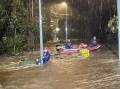 Flood rescue conducted by NSW SES on Saturday night in Holsworthy. Picture: Liverpool SES Facebook