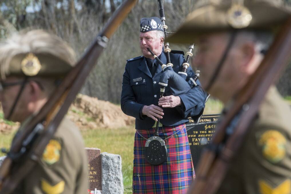 Bagpipes sounding during Thursday's event. Picture: DARREN HOWE