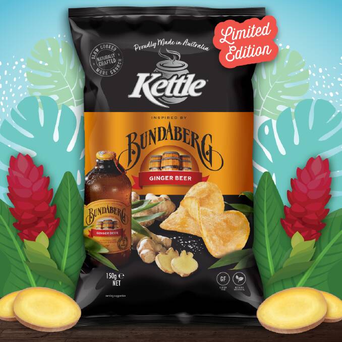 Chip manufacturer, Kettle, partnered with Bundaberg Brewed Drinks to release this limited edition flavour. Picture supplied