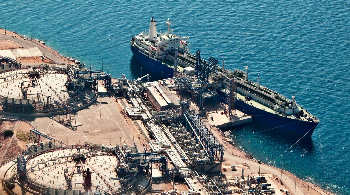 A ship unloads at a liquified natural gas terminal. Picture: Shutterstock
