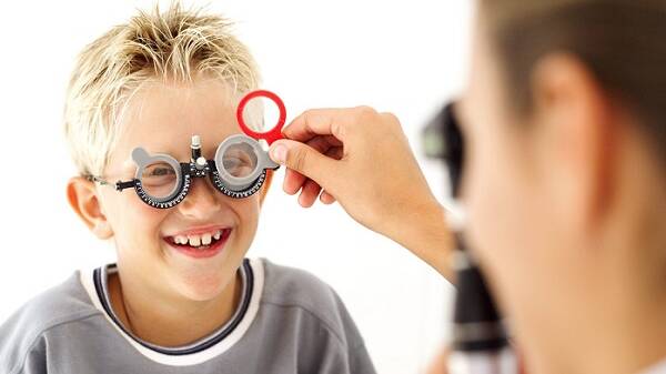 Eye eye: Children should have an eye test before starting school and at least every two years after that, experts say. 