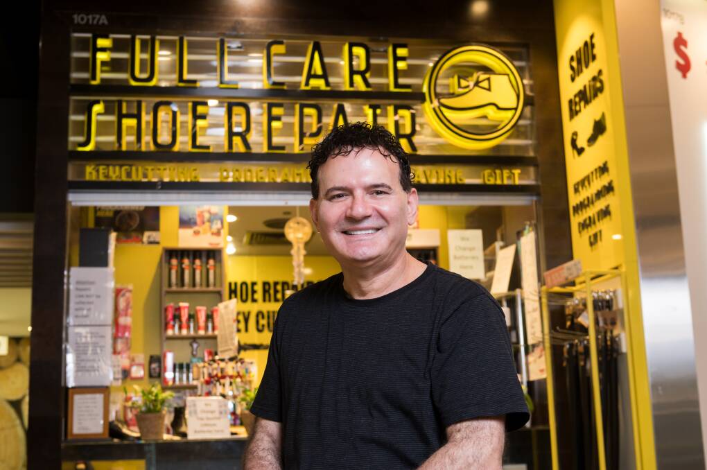 Sam Kahale owns Full Care Shoe Repair, which he opened at Westfield Miranda in 1990. Picture supplied