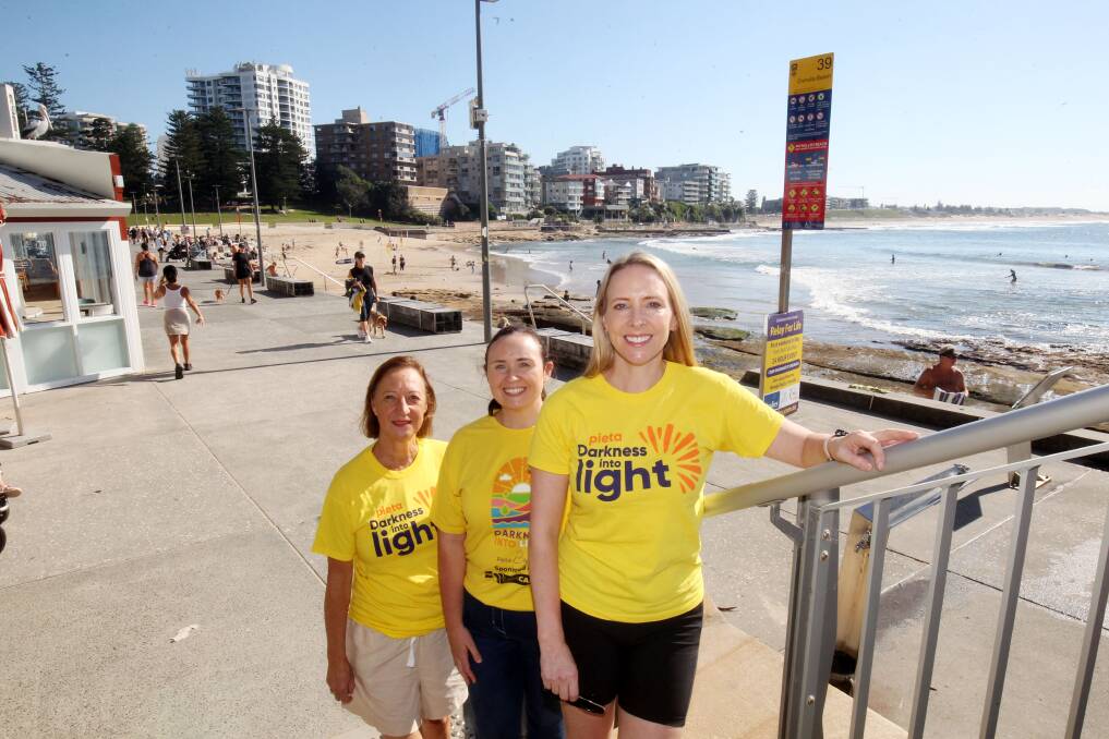 Sharon Lyons, Michelle Wolfened and Donna Campbell are rallying up support for the first Sutherland Shire event 'Darkness Into Light' charity walk for suicide prevention awareness on May 11. Picture by Chris Lane