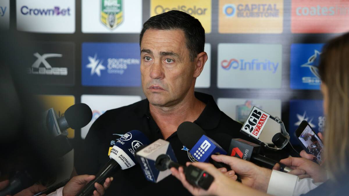 Cronulla Sharks coach Shane Flanagan was fuming after his side lost to the North Queensland Cowboys in the finals. Picture John Veage