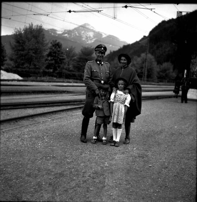 Horst, with Charlotte, Otto and Traute, Zell-a,-See station, 1944. Picture: NARA.