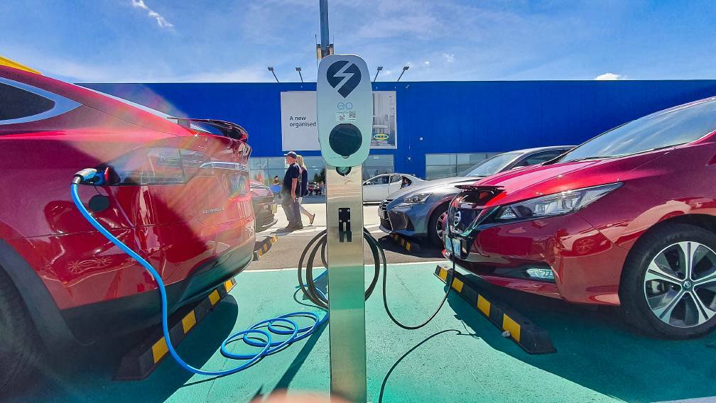An electric vehicle (EV) charging station. Picture: Sitthixay Ditthavong

