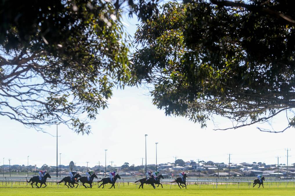 OFF AND RACING: Horses navigate the Warrnambool racecourse during race three. Picture: Morgan Hancock 