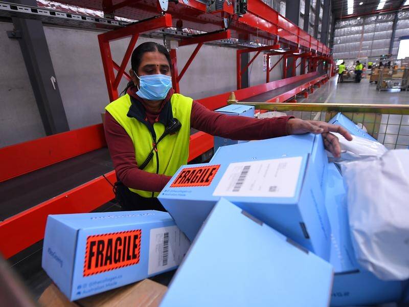 Australians sent a record number of parcels over the Christmas period.