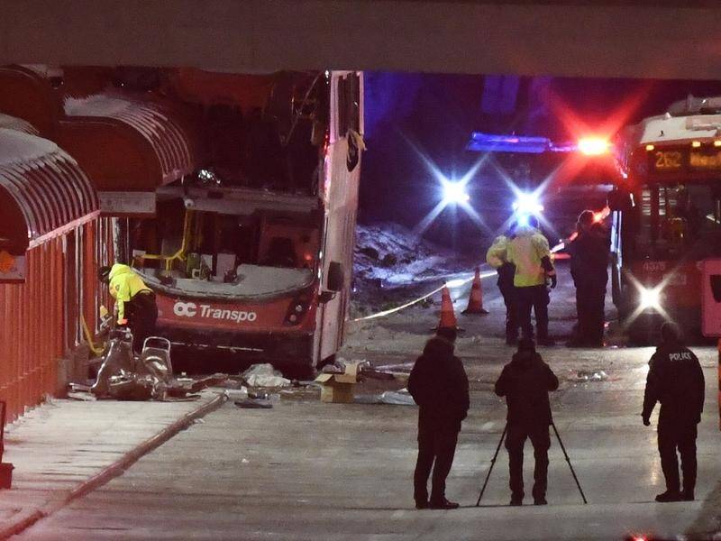 The double-decker city bus struck a transit shelter in Ottawa, killing at least three people.