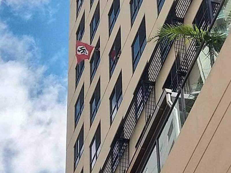 A man accused of flying the Nazi flag above the Brisbane Synagogue told police it was 
